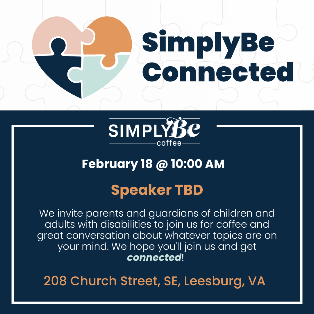 An event occurring at SimplyBe Coffee named SimplyBe Connected occurring on February 18 @ 10:00 am at February 18 @ 10:00 am