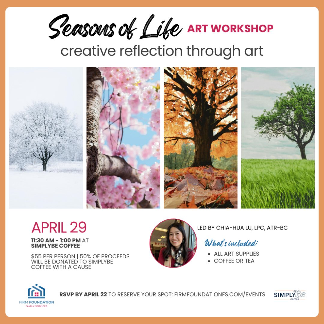 An event occurring at SimplyBe Coffee named Seasons of Life Art Workshop occurring on April 29 @ 11:30 am at April 29 @ 11:30 am